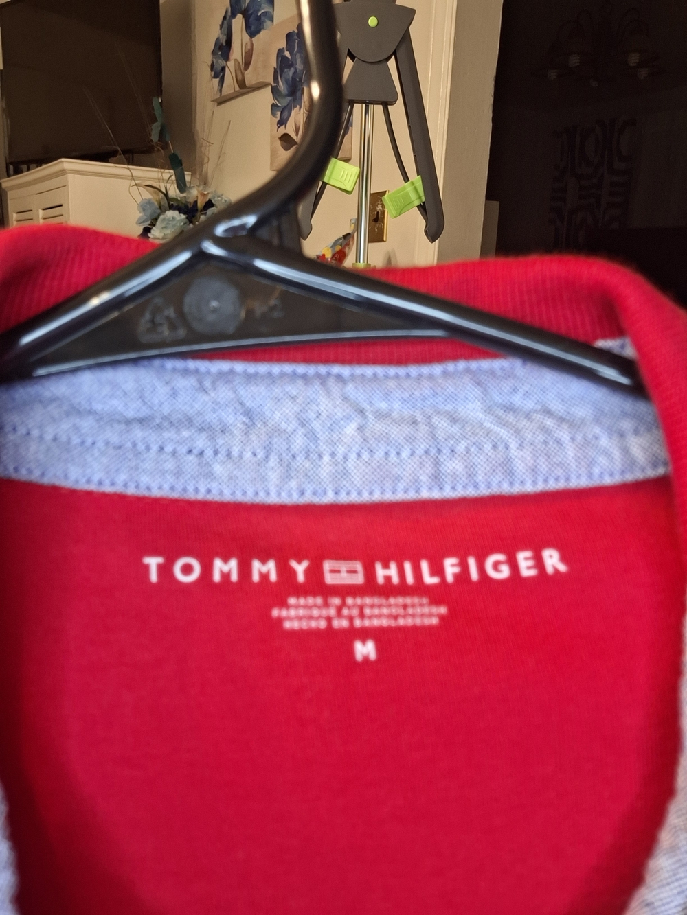 Tommy Hilfiger Red Crew Sweatshirt with Heather Gray Trim